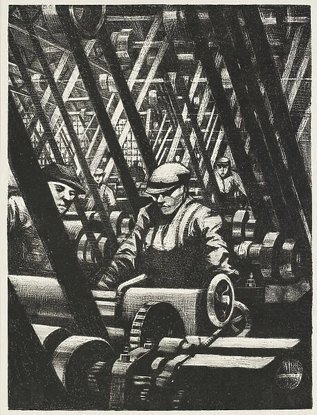 Making the Engine, 1917 (litho)