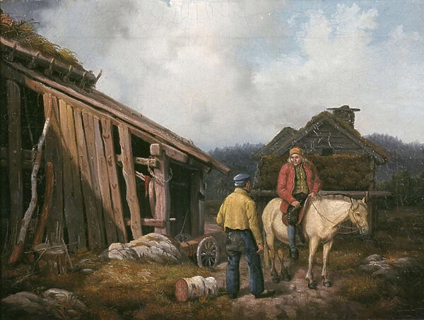 Man on Horse (oil on canvas)