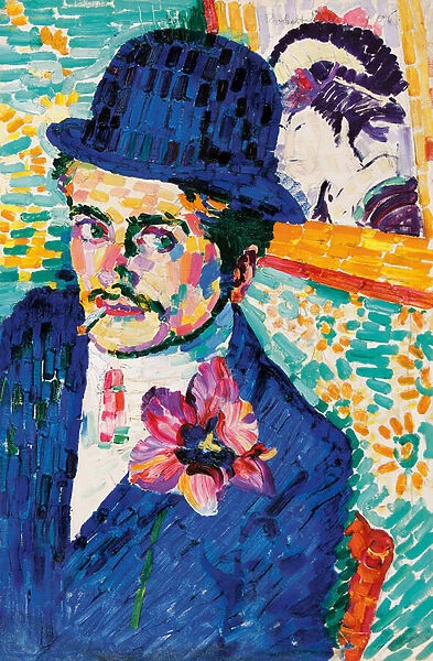 Man with a Tulip (Portrait of Jean Metzinger), 1906 (oil on canvas)