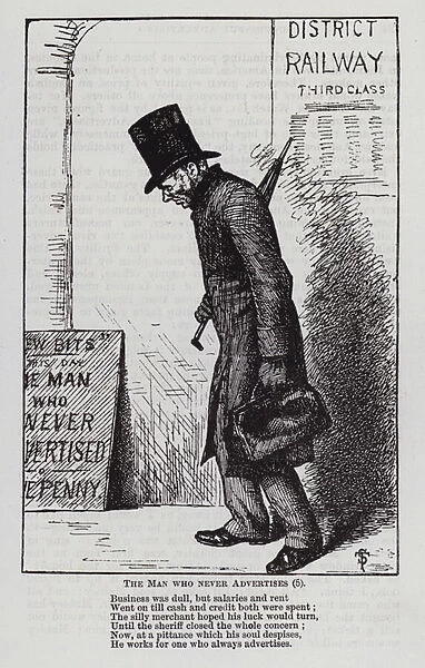 The man who never advertises (engraving)
