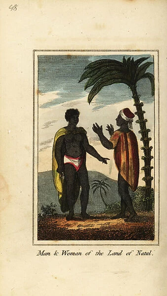 Man and woman of the Land of Natal, South Africa, 1818