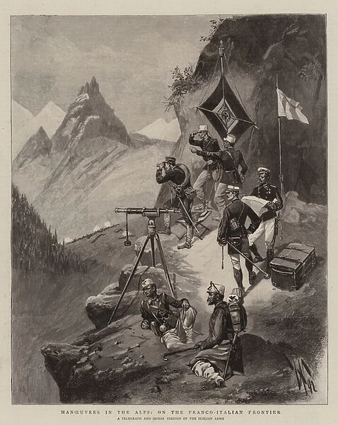 Manoeuvres in the Alps, on the Franco-Italian Frontier (engraving)