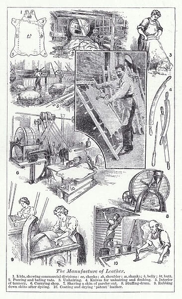 The manufacture of leather (litho)