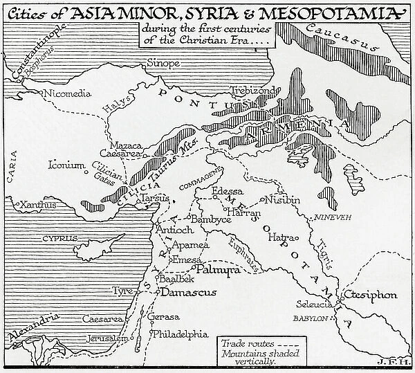 Map of Asia Minor, Syria, and Mesopotamia during the first centuries of the Christian era (print)