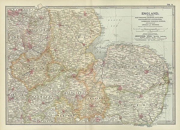 Map of England, c.1900 (engraving)