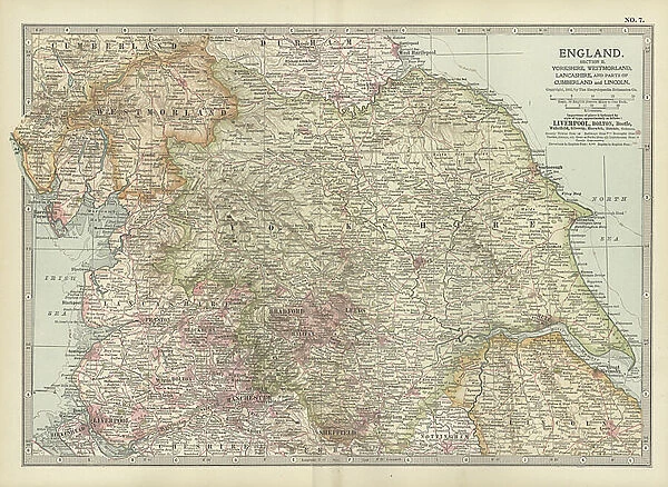 Map of England, c.1900 (engraving)