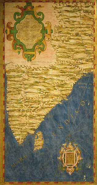 Map of the Indian Peninsula (oil on panel)