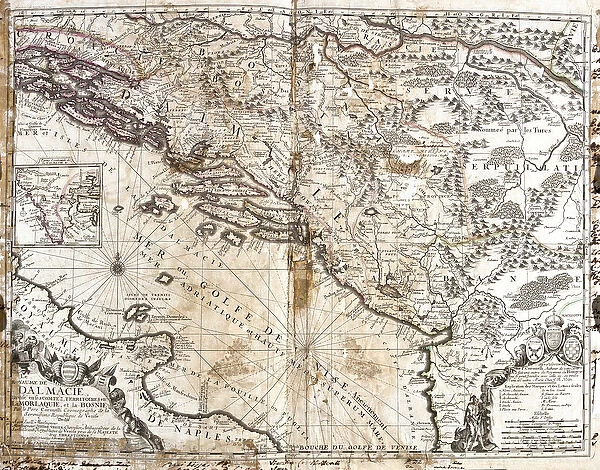 Map of the Kingdom of Dalmatia (present-day Croatia and Montenegro)