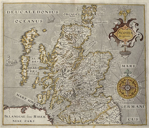 Map of the Kingdom of Scotland, 17th century
