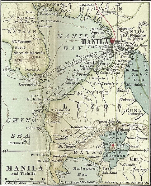 Map of Manila, c.1900 (engraving)