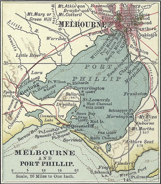 Map of Melbourne, c.1900 (engraving)