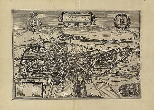 Map of Norwich, Norfolk (engraving)