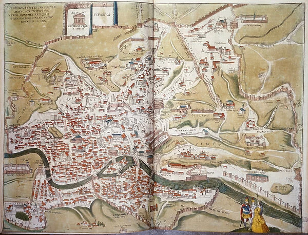 Map of Rome in 1570 - in 'Civitatis Orbis Terranum'