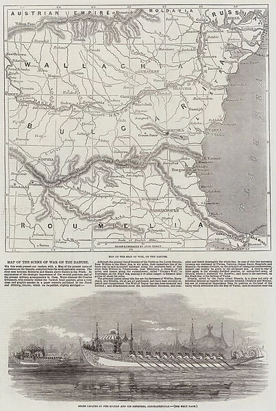 Map of the Scene of War on the Danube (engraving)