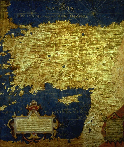 Map of Sixteenth Century Turkey, from the Sala delle Carte Geografiche