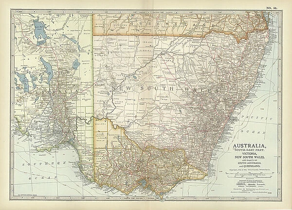 Map of southeast Australia, c.1900 (engraving)