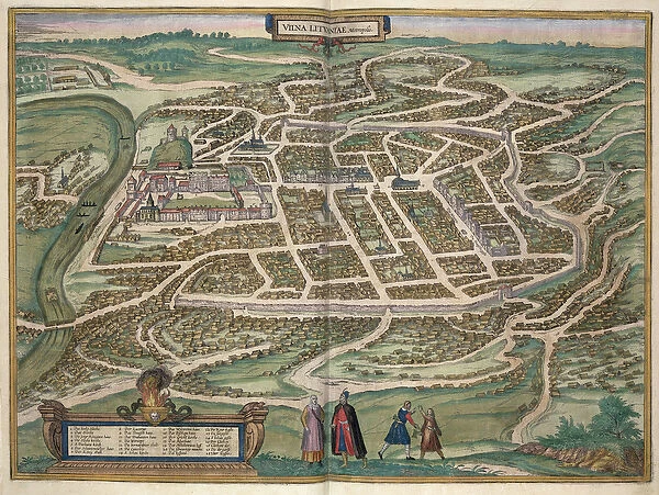 Map of Vilnius, Lithuania, from Civitates Orbis Terrarum