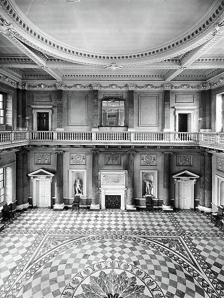 The Marble Saloon, Wentworth Woodhouse, South Yorkshire, from The English Country House (b / w photo)