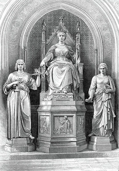 A marble statue of Queen Victoria