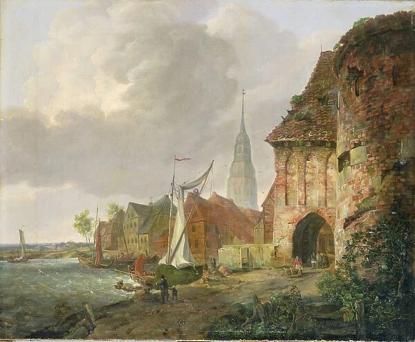The March Gate in Buxtehude, 1830 (oil on canvas)
