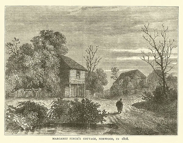 Margaret Finchs Cottage, Norwood, in 1808 (engraving)