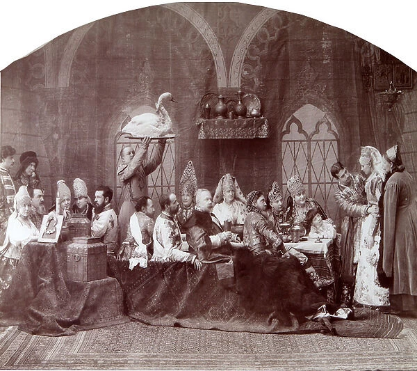 Mariage chez des boyards (boiard, boiar), aristocrates de l Europe de l est. Photographie de Andrei Osipovich Karelin (1837-1906), 1883-1884. State Museum of History, Moscow. Boyars Wedding