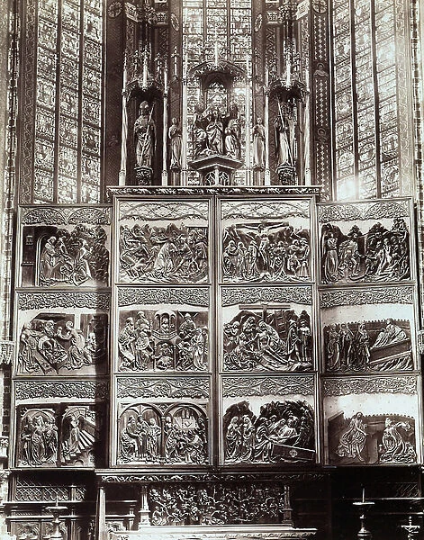 Marian altar frontal, work by Veit Stoss collocated in St. Mary's Church, in Cracow