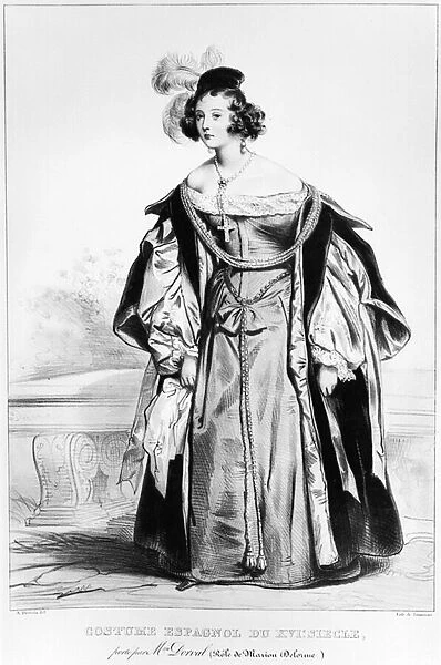 Marie Dorval in the role of Marion Delorme by Victor Hugo (litho)