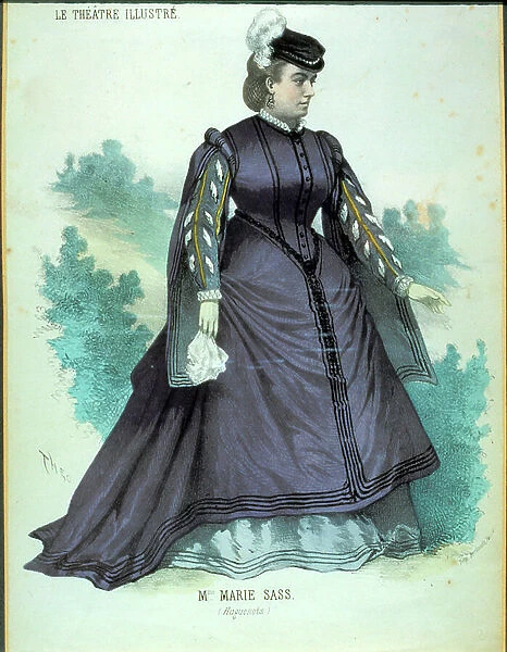 Marie SASS (Belgian Soprano, 1834-1907) as Valentine in Meyerbeer's opera Les Huguenots (engraving)