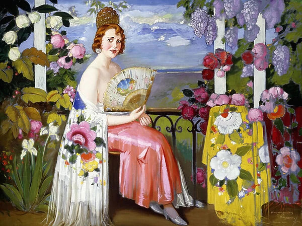 Mariquita and Flowers; Mariquita en Flores, 1930 (oil on canvas)