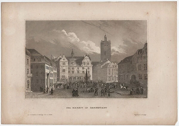 The market in Darmstadt, ca. 1839 (engraving)