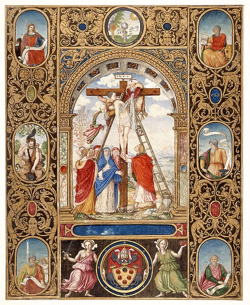 Marlay Cutting IT. 34: The Deposition from the Cross and border fragments from a missal of Pope Clement VII, after 1523 (parchment)