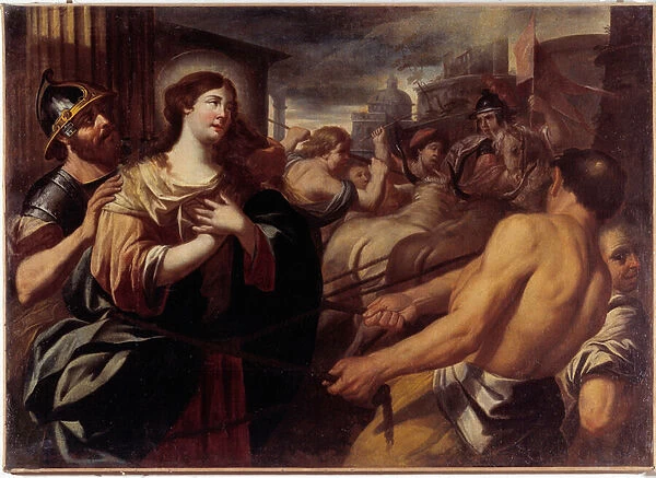 Martyrdom of Saint Lucy (oil on canvas, 17th century)