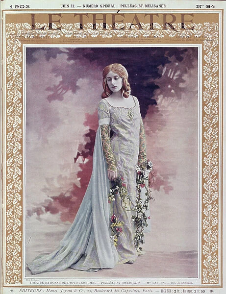 Mary Garden as Melisande, front cover of Le Theatre magazine