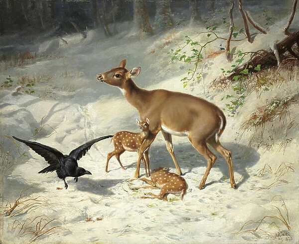 Maternal Solicitude, 1873 (oil on wood)