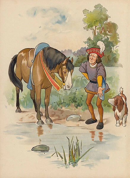 You may take a horse to the water but you cannot make him drink (chromolitho)