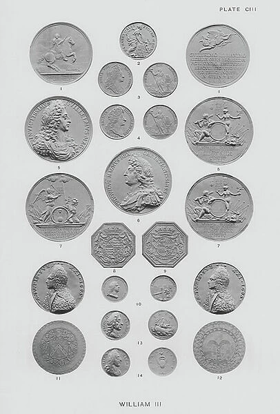 Medallic Illustrations of British History: William III (b / w photo)