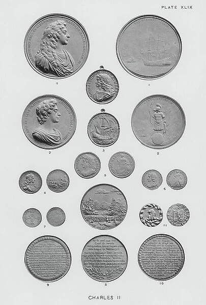 Medallic Illustrations of British History: Charles II (b / w photo)