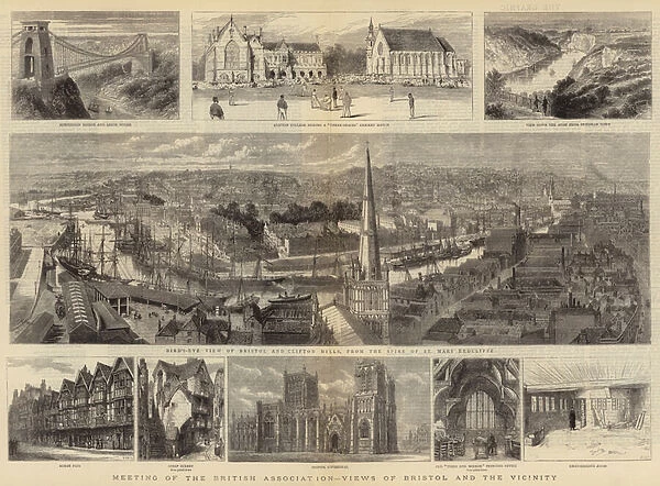 Meeting of the British Association, Views of Bristol and the Vicinity (engraving)