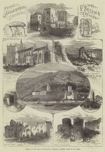 Meeting of the Royal Archaeological Institute at Exeter, Places to be visited (engraving)