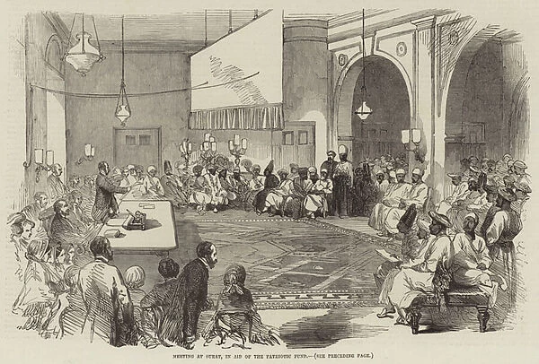 Meeting at Surat, in Aid of the Patriotic Fund (engraving)