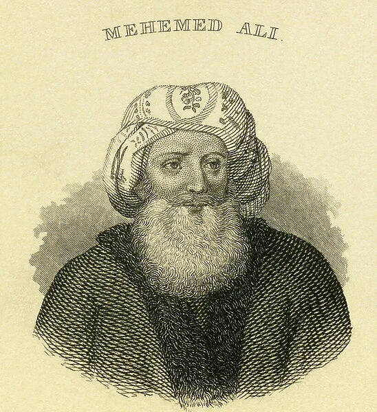 Mehemed Ali, Ottoman commander in the Ottoman army, image from Carl Mayer Nuernberg, published by C. A. Hartleben in Pesth, c.1850 (engraving)