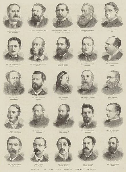 Members of the New London County Council (engraving)