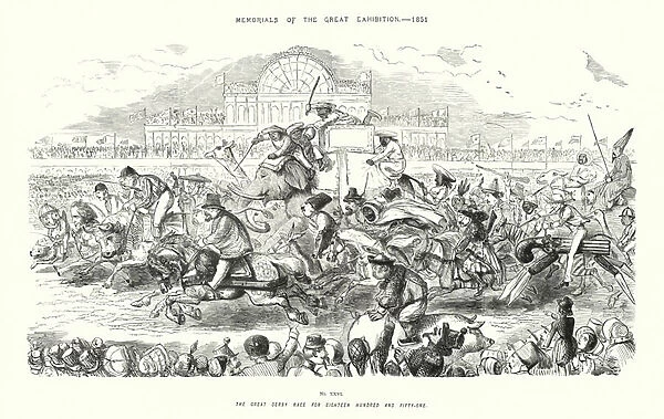 Memorials of the Great Exhibition 1851, The Great Derby Race for Eighteen Hundred and Fifty-One (engraving)
