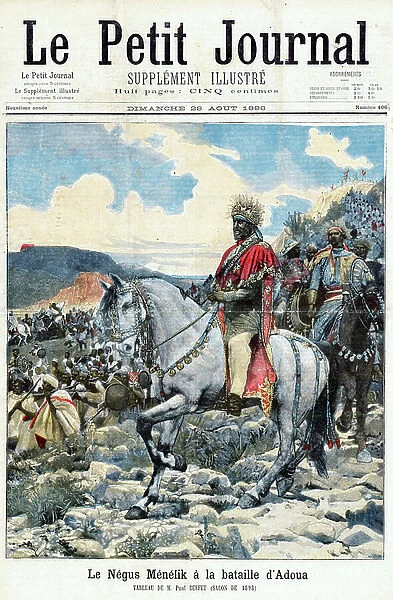 Menelik II defeated Italy, 1896 (print)