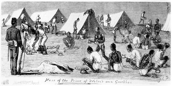 Mess of the Prince of Waless own Goorkhas, 1878 (engraving)