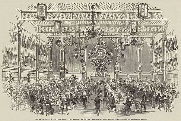 The Metropolitan Sanitary Association Dinner, At Soyers 'Symposium, 'Gore House, Kensington (engraving)
