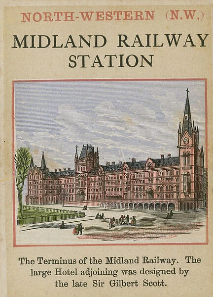 Midland Railway Station, St Pancras, London (colour litho)