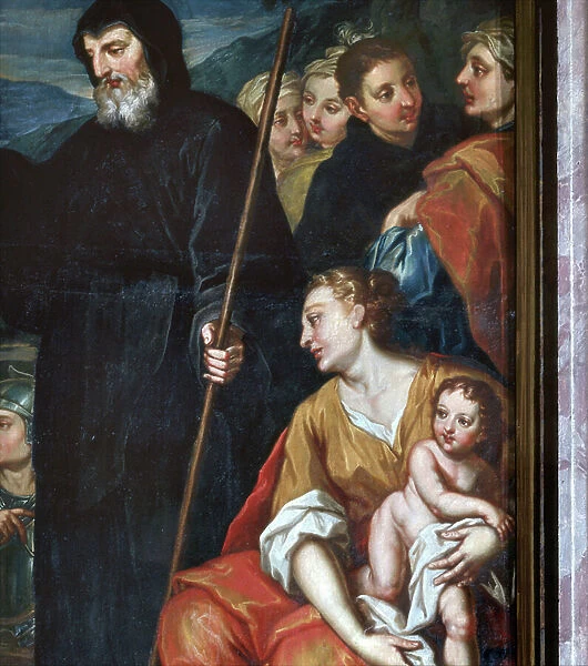 Milan, Church of San Francesco di Paola, San Francesco di Paola meets the future King Charles VIII, Detail