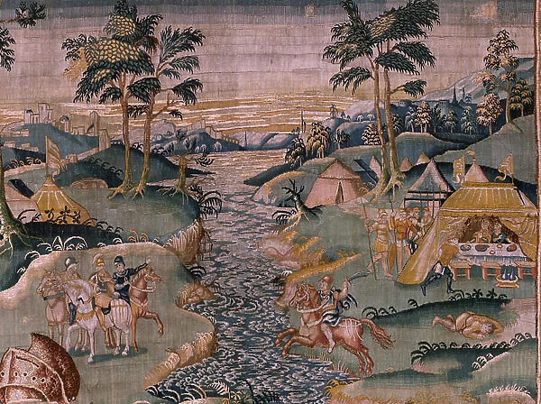Military camp near the river Granikos, c.1600 (tapestry)